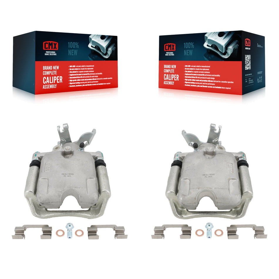 Rear Disc Brake Caliper Assembly Left Right Side (Driver Passenger) Kit For 2014-2015 Chevrolet Malibu 2.0L With 17" Factory Wheels KBC-100281