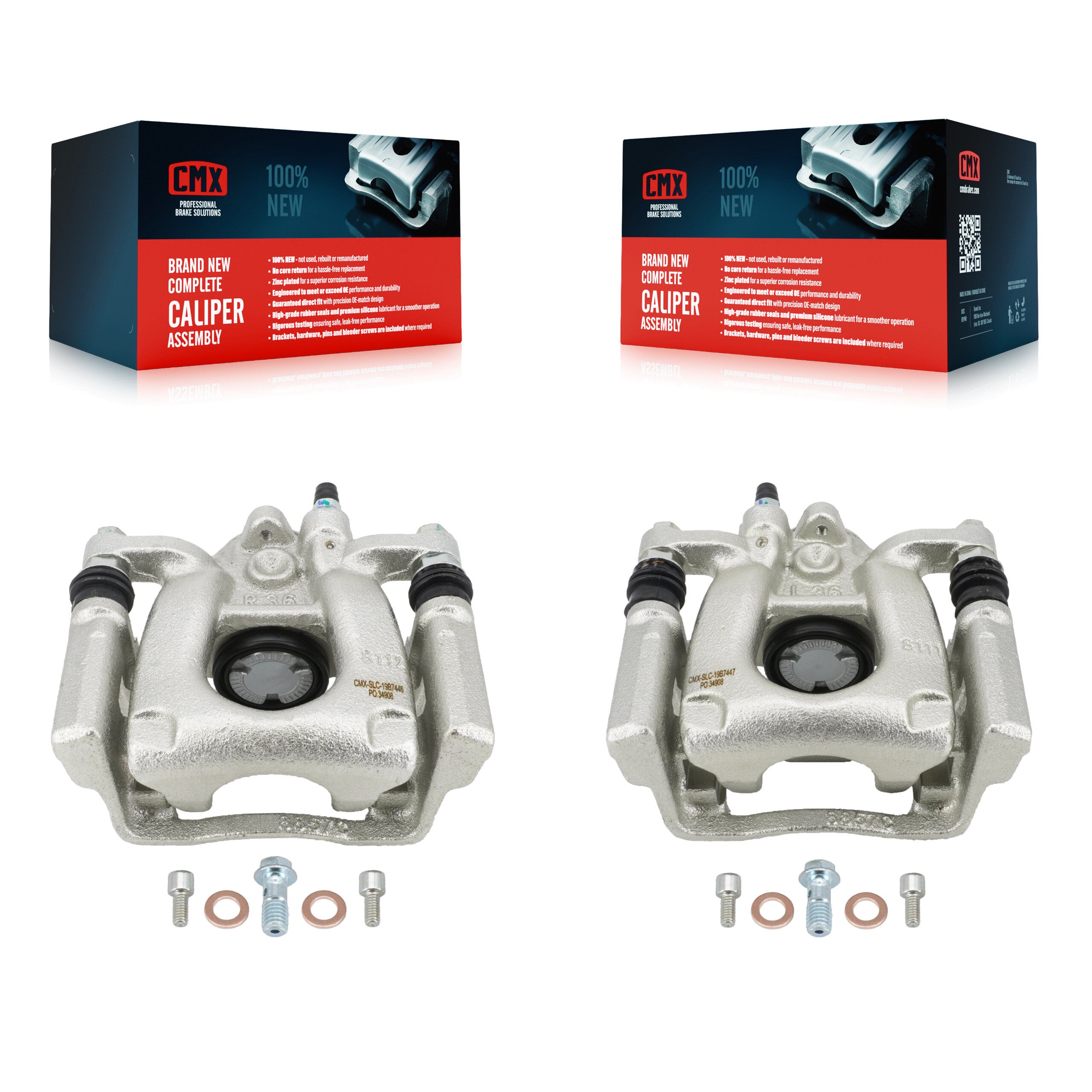 Rear Disc Brake Caliper Assembly Left Right Side (Driver Passenger) Kit For Mazda 3 Sport KBC-100333