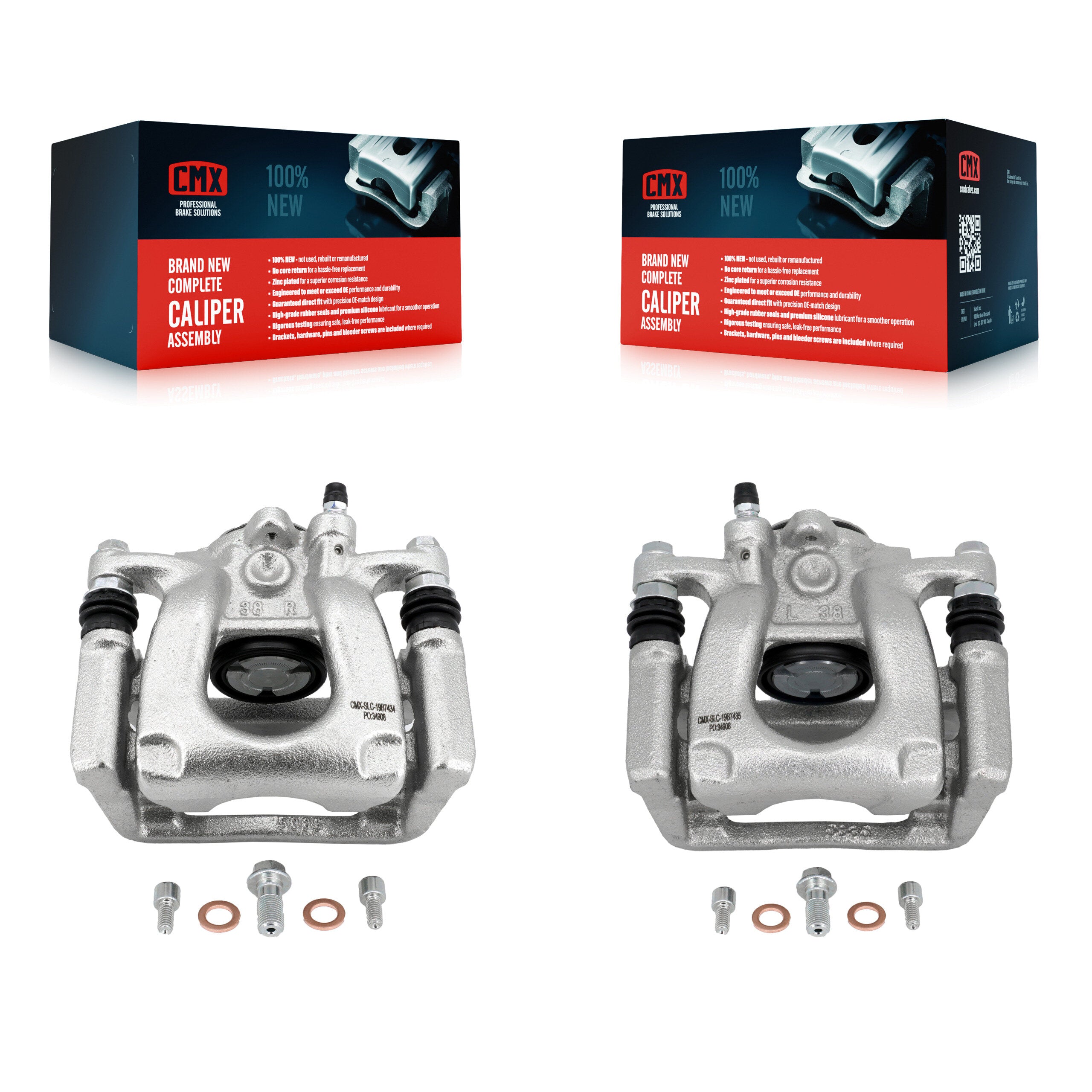 Rear Disc Brake Caliper Left Right Side (Driver Passenger) Kit For 2016-2021 Mazda 6 KBC-100354