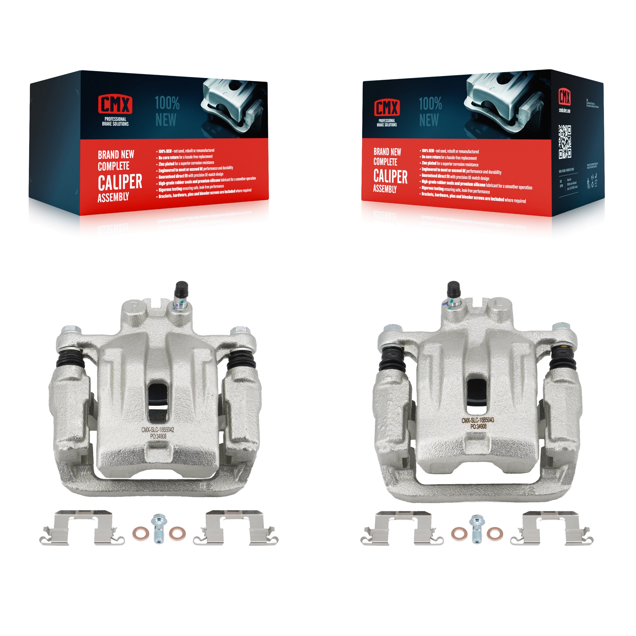 Rear Brake Caliper Left Right (Driver Passenger) Kit For Ford Edge Mazda CX-7 Lincoln MKX KBC-100357