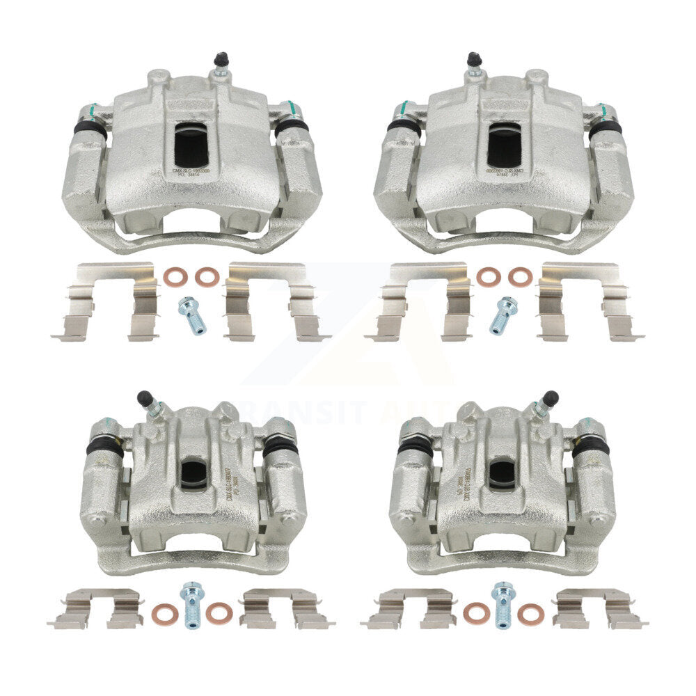 Front Rear Disc Brake Caliper Assembly Left Right Side (Driver Passenger) Kit For 2006-2007 Hyundai Accent Kia Rio Rio5 KBC-100537 by CMX