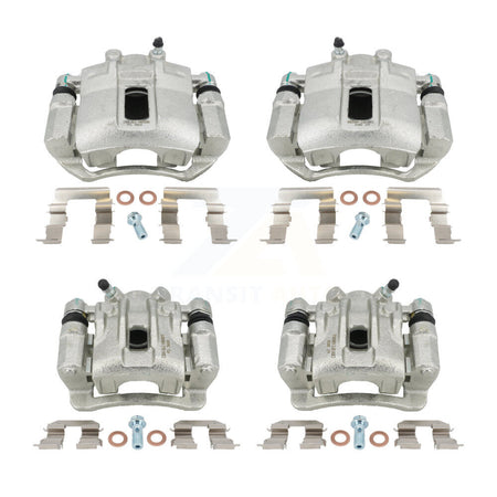 Front Rear Disc Brake Caliper Assembly Left Right Side (Driver Passenger) Kit For 2006-2007 Hyundai Accent Kia Rio Rio5 KBC-100537 by CMX