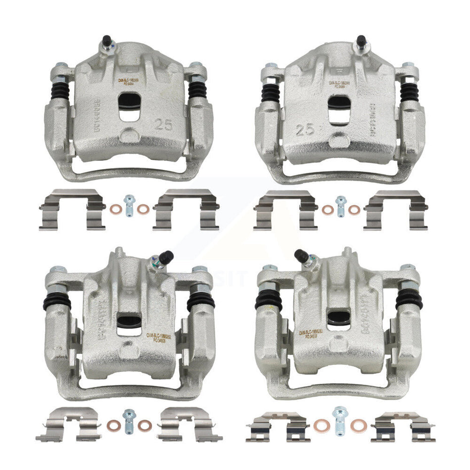 Front Rear Brake Caliper Left Right Side (Driver Passenger) Kit For 2010-2013 Kia Soul KBC-100589
