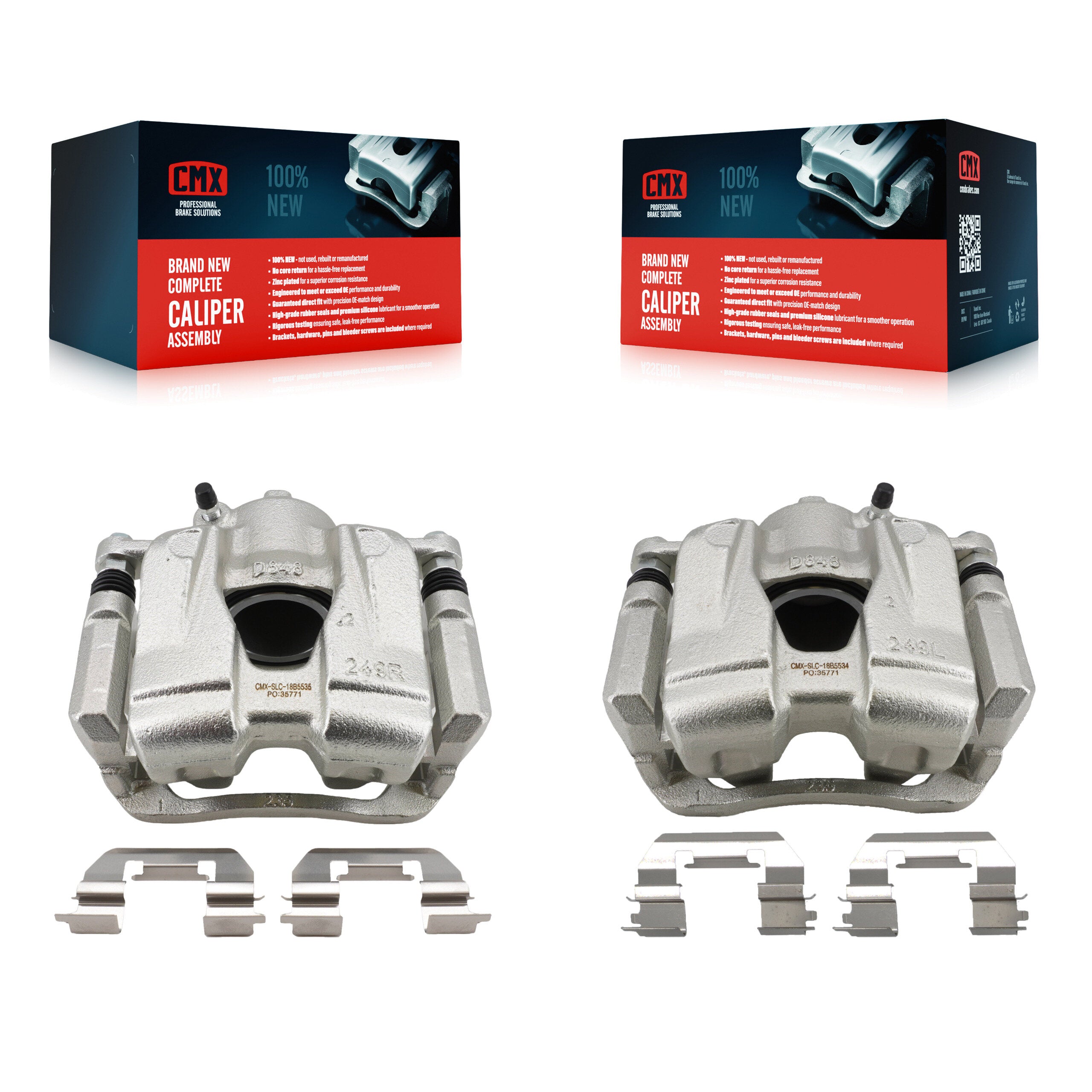 Front Brake Caliper Left Right (Driver Passenger) Kit For Jeep Compass Renegade Fiat 500X KBC-100620