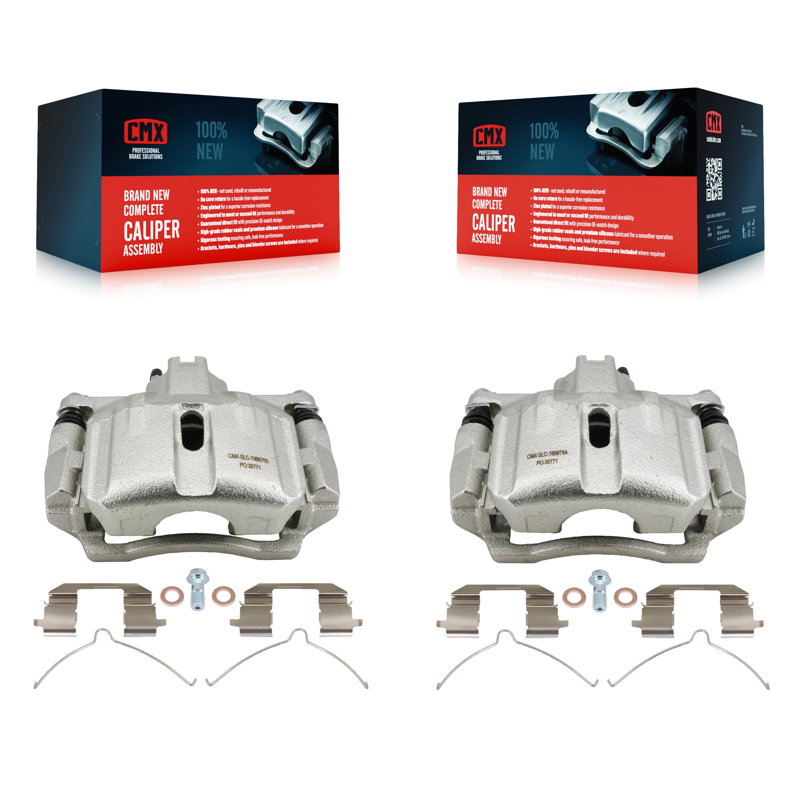 Front Disc Brake Caliper Assembly Left Right Side (Driver Passenger) Kit For Honda Civic KBC-100622
