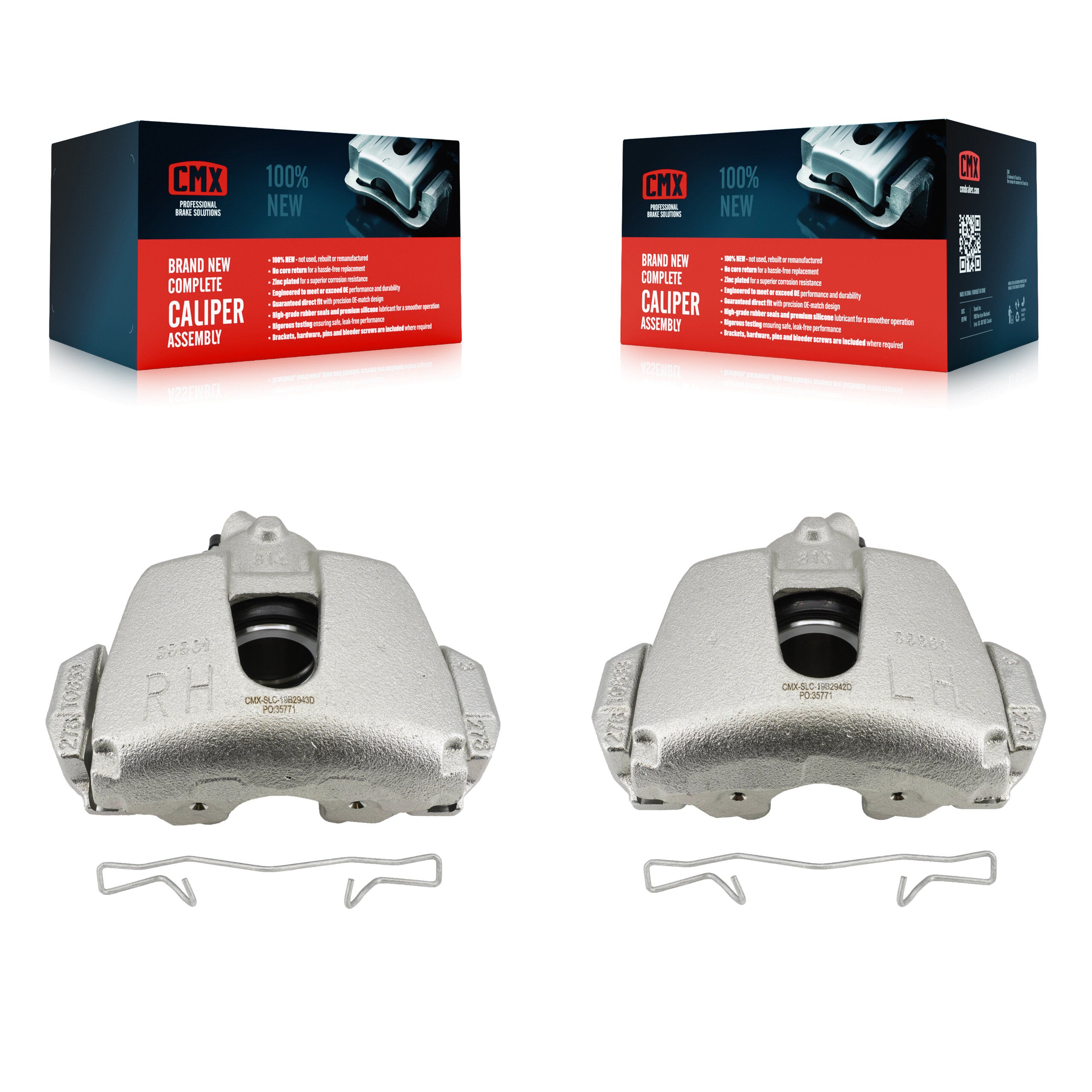 Front Disc Brake Caliper Left Right Side (Driver Passenger) Kit For Ford Focus C-Max KBC-100636