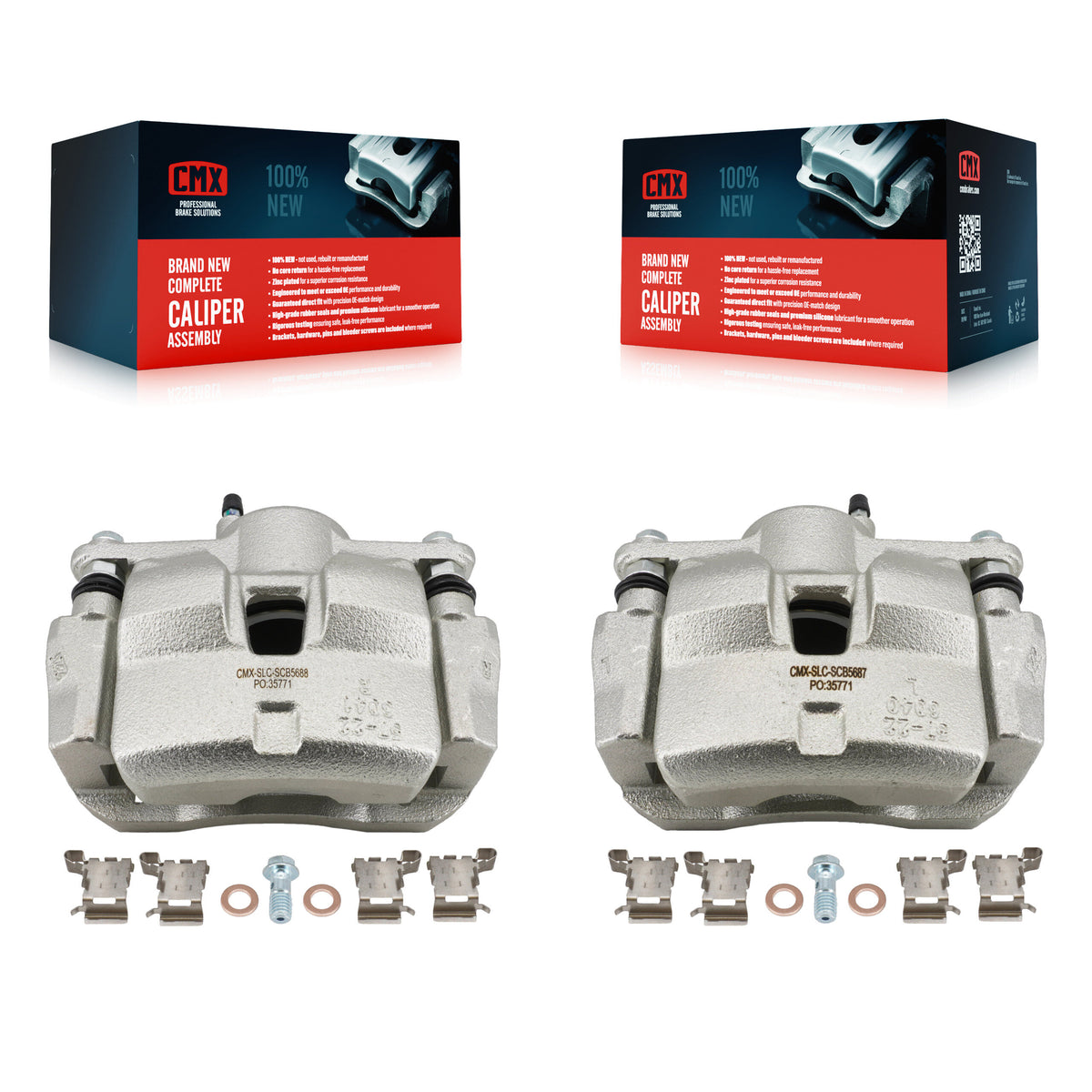 Front Brake Caliper Left Right Side (Driver Passenger) Kit For Toyota Corolla Prius Prime KBC-100641