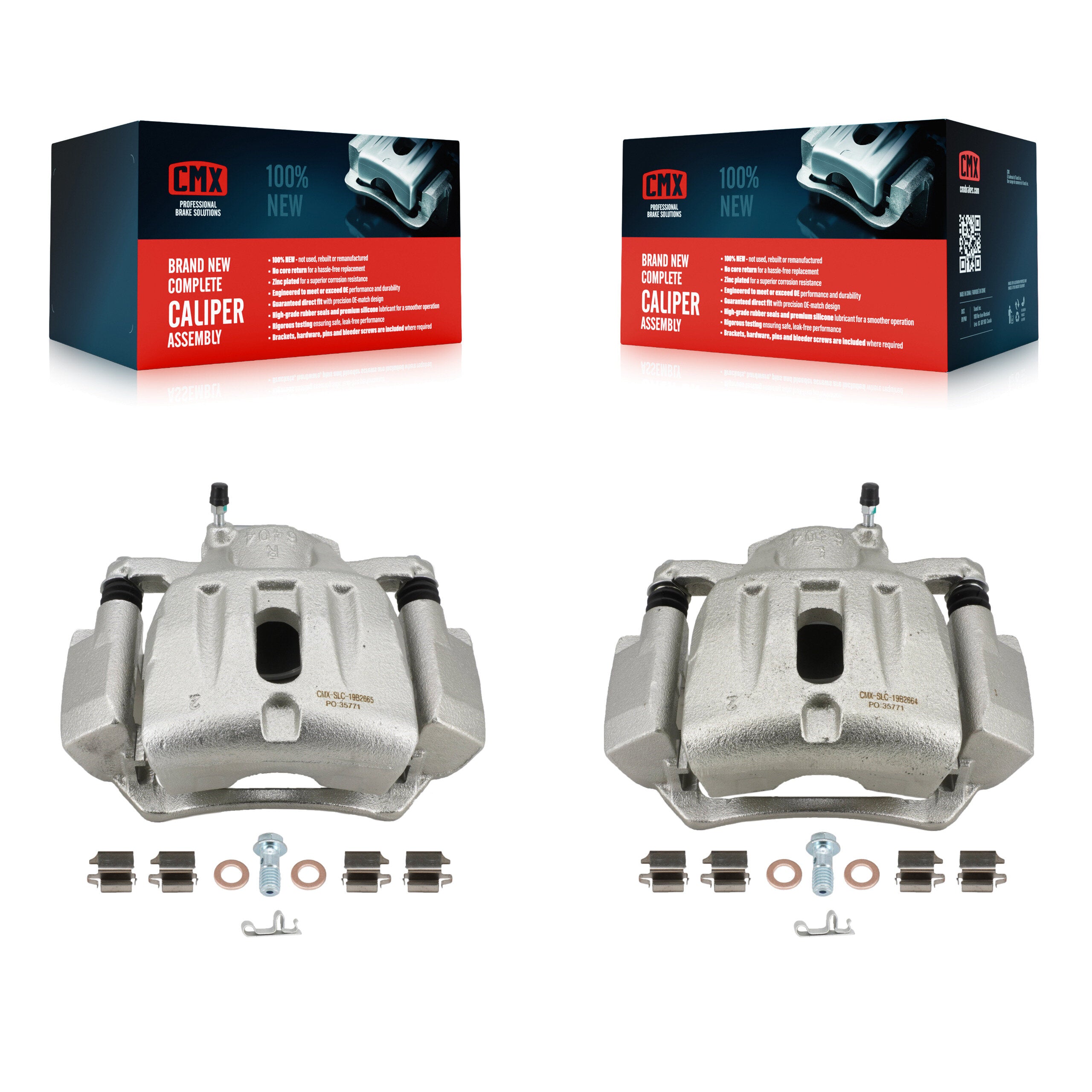 Front Disc Brake Caliper Left Right Side (Driver Passenger) Kit For Toyota Highlander KBC-100660