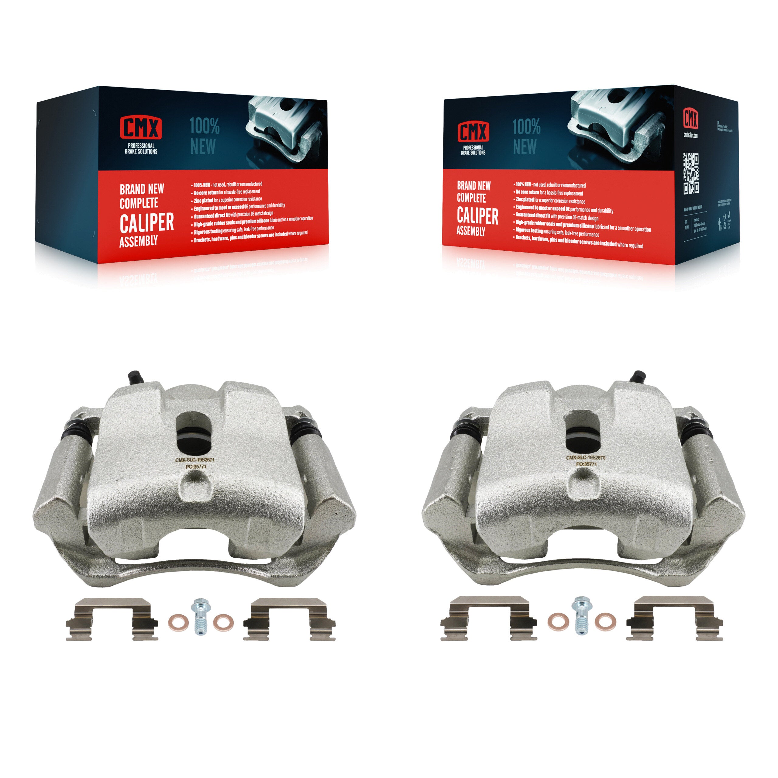 Front Disc Brake Caliper Left Right Side (Driver Passenger) Kit For 2003-2008 Honda Pilot KBC-100661