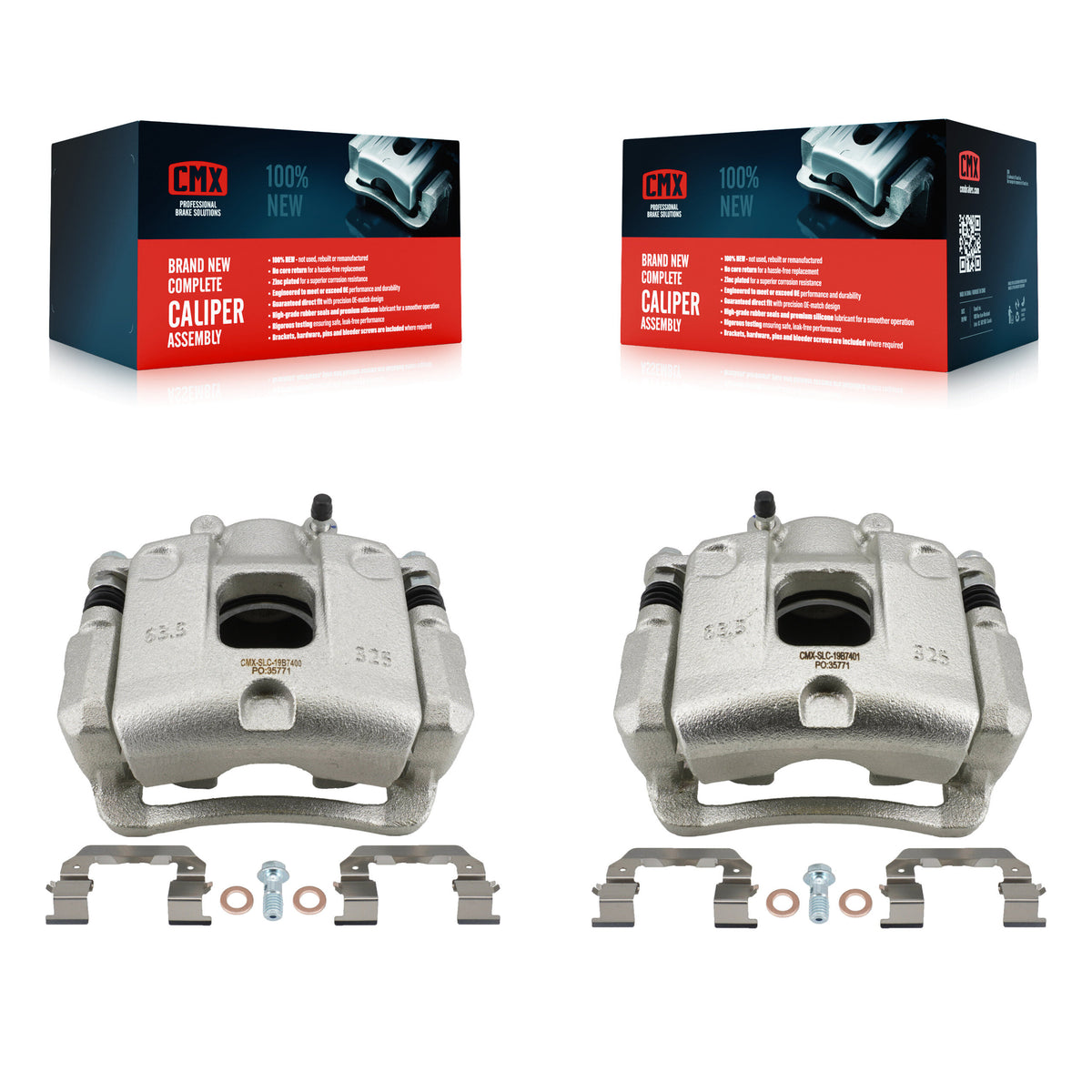 Front Brake Caliper Left Right Driver Passenger Kit For 2017-2018 Hyundai Santa Fe Sport KBC-100664