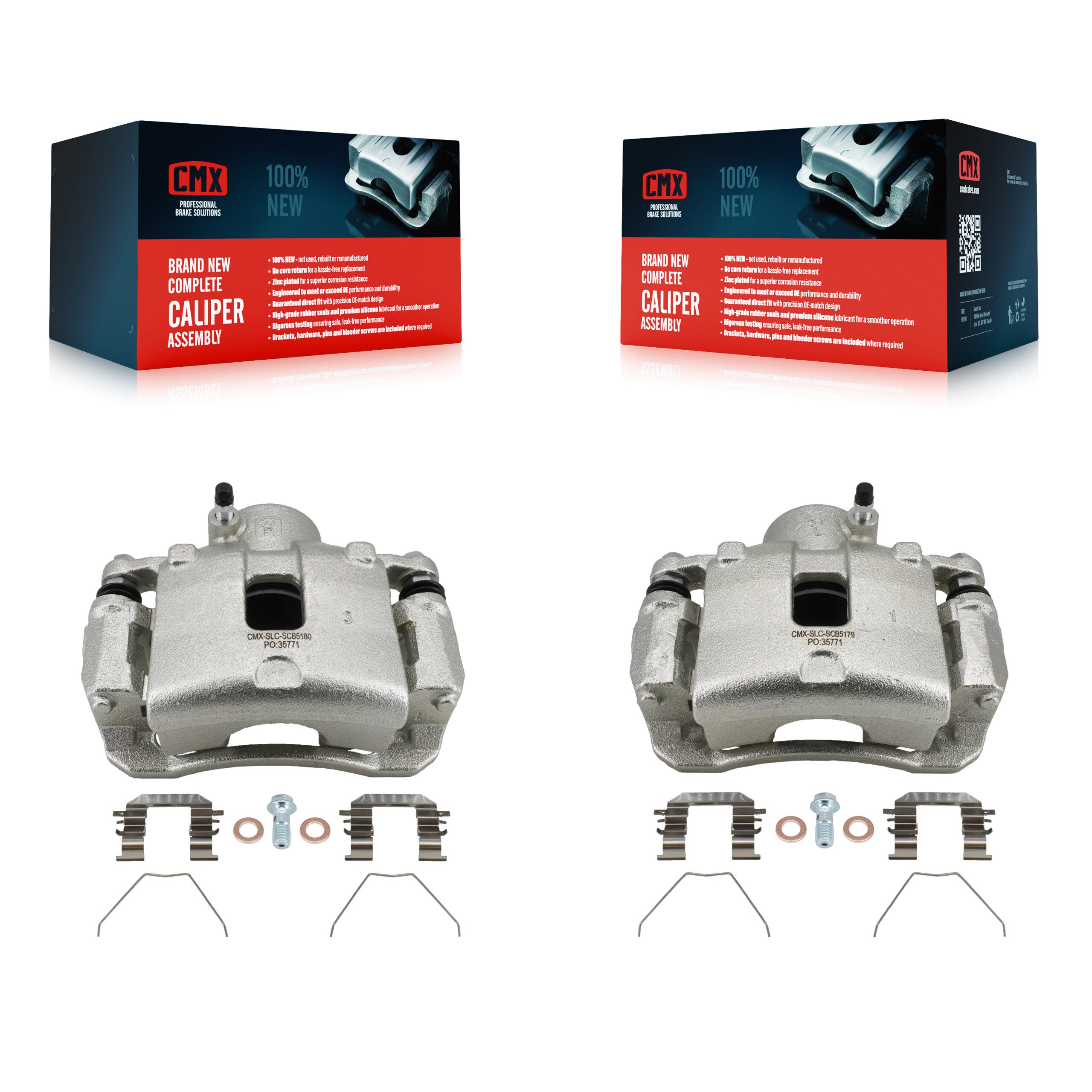 Front Brake Caliper Left Right Side (Driver Passenger) Kit For Hyundai Kona Kia Seltos KBC-100666
