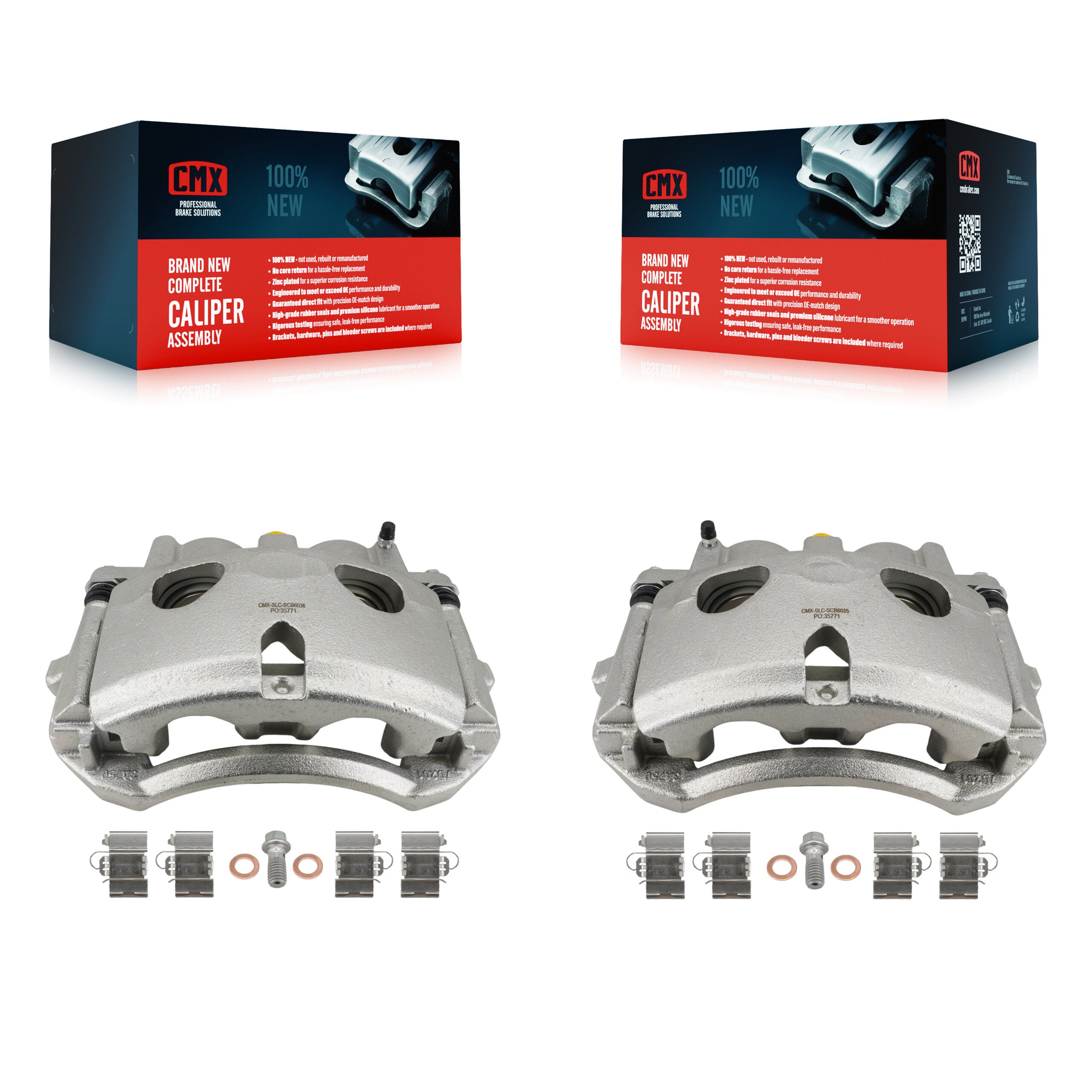 Front Disc Brake Caliper Kit For 2020-2025 GMC Chevrolet Sierra 2500 HD Silverado 3500 KBC-100668