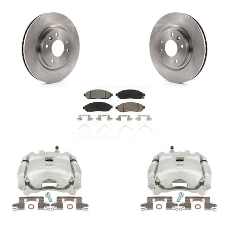 Front Disc Brake Caliper Rotors And Ceramic Pads Kit For 2015 Nissan LEAF Vehicles Manufactured In Japan KC8-100003C by Transit Auto