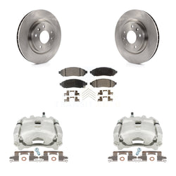 Front Disc Brake Caliper Rotors And Semi-Metallic Pads Kit For 2015 Nissan LEAF Vehicles Manufactured In Japan KC8-100003P