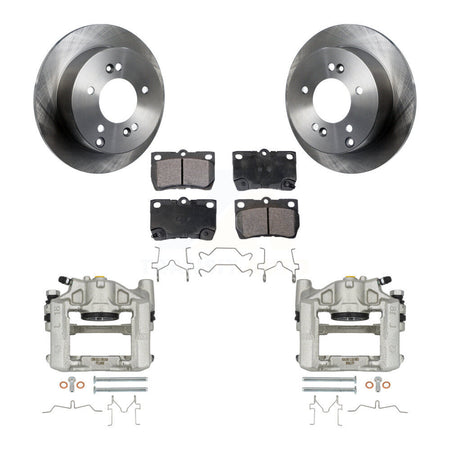 Rear Brake Caliper Rotor Ceramic Pad Kit For 2010-2011 Lexus IS250 With Sport Suspension KC8-100003T
