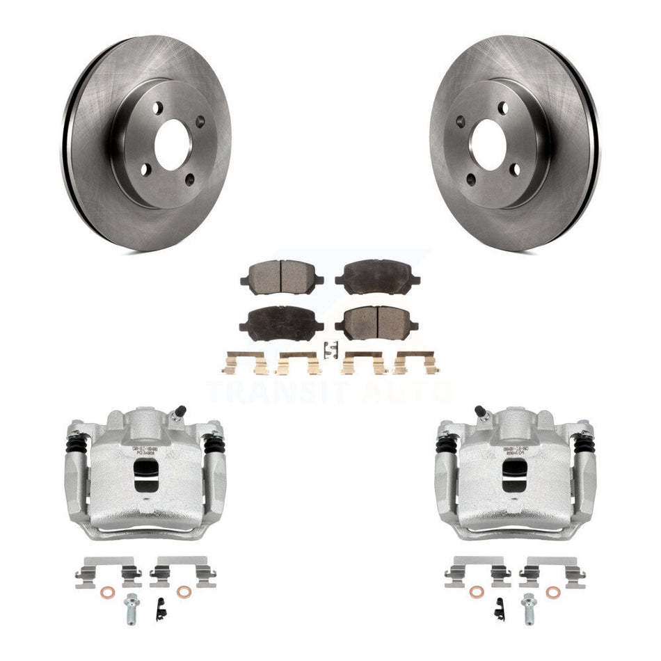 Front Brake Caliper Rotors Semi-Metallic Pad Kit For Saturn Ion Chevrolet Cobalt Pontiac KC8-100004P