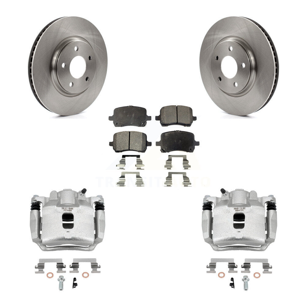 Front Disc Brake Caliper Rotors And Semi-Metallic Pads Kit For 2006 Pontiac Pursuit 2.2L KC8-100005P