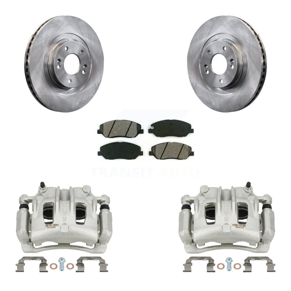 Front Brake Caliper Rotor & Semi-Metallic Pad Kit For 2013-2016 Hyundai Santa Fe XL 3.3L KC8-100005S