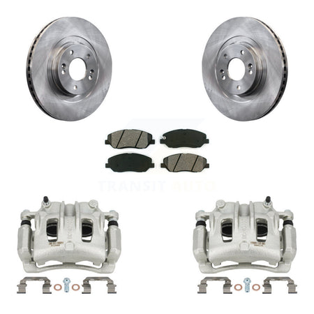 Front Brake Caliper Rotor & Semi-Metallic Pad Kit For 2013-2016 Hyundai Santa Fe XL 3.3L KC8-100005S