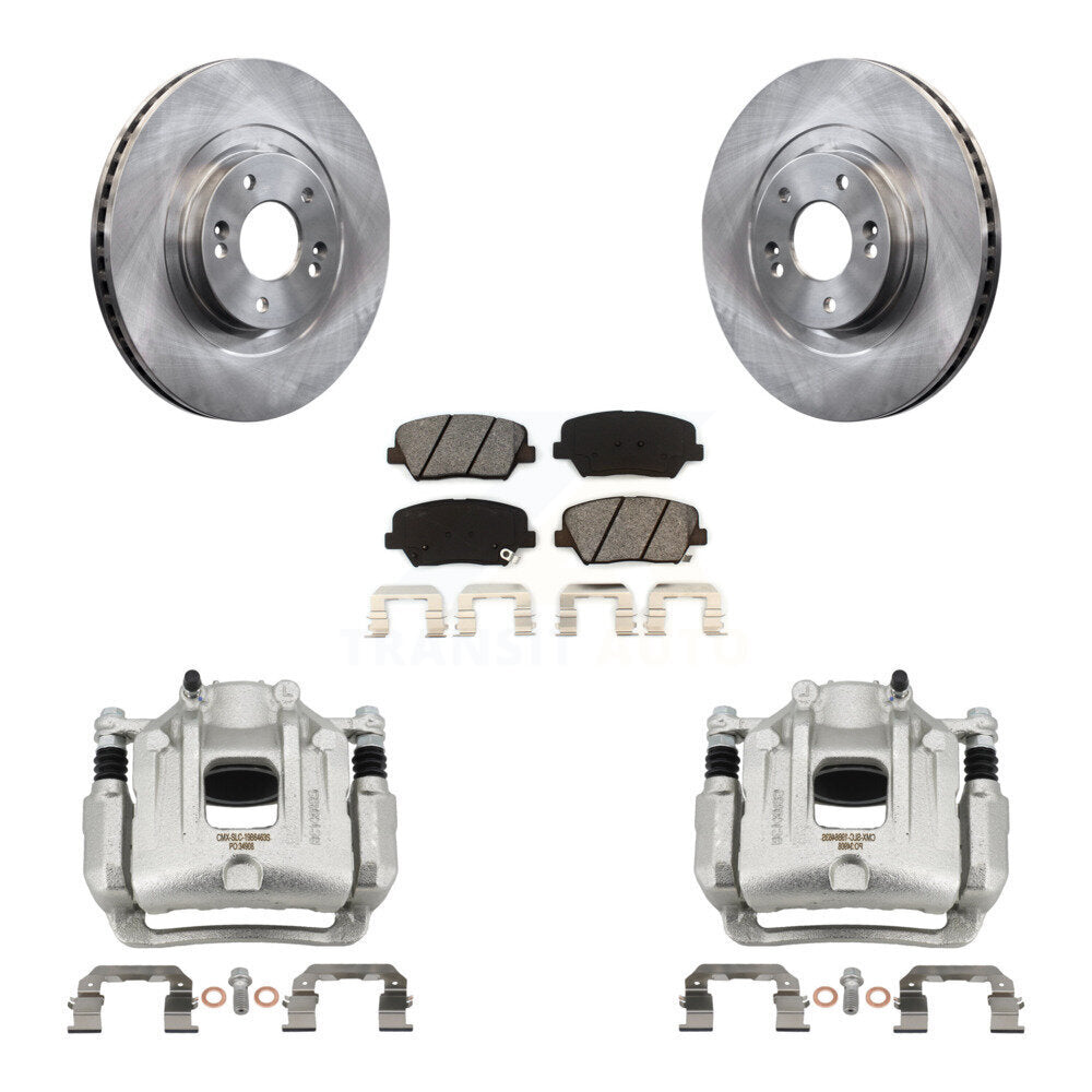Front Brake Caliper Rotor & Semi-Metallic Pad Kit For Hyundai Santa Fe Sport Kia Sorento KC8-100006S