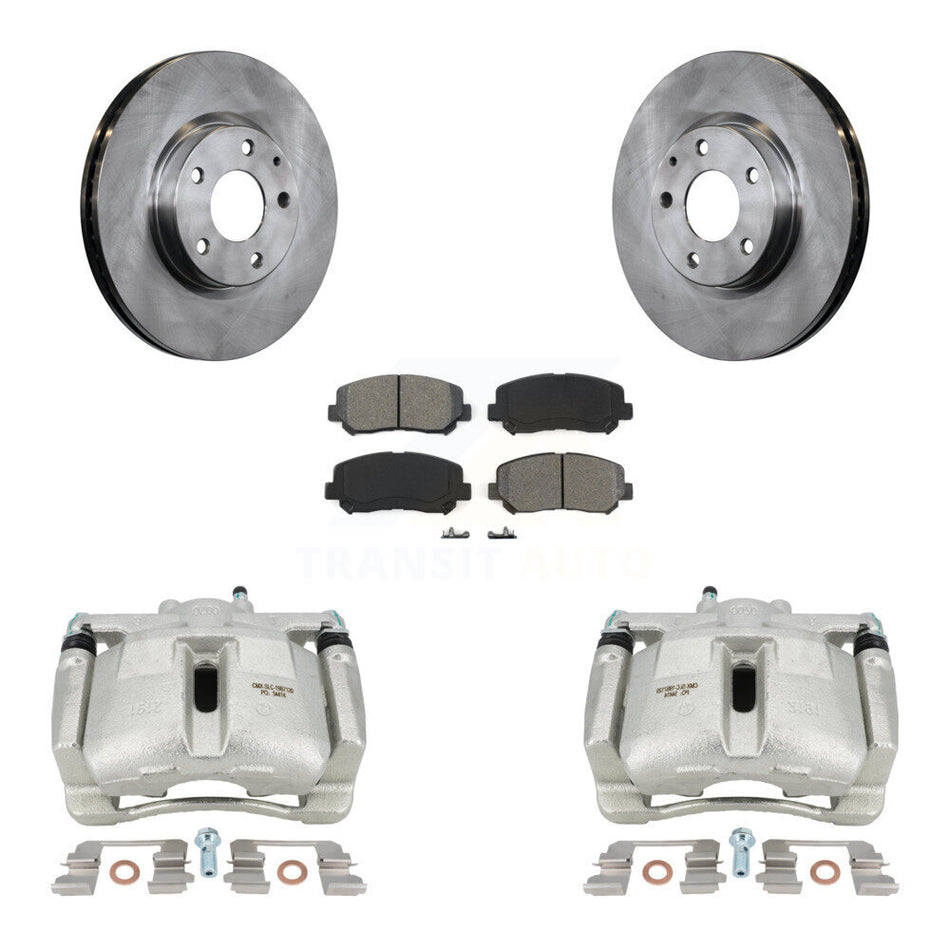 Front Disc Brake Caliper Rotors And Semi-Metallic Pads Kit For 2013-2015 Mazda CX-5 KC8-100008S