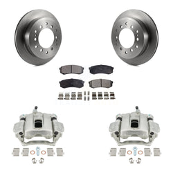 Rear Disc Brake Caliper Rotors And Ceramic Pads Kit For Toyota Sequoia Lexus GX470 KC8-100009T