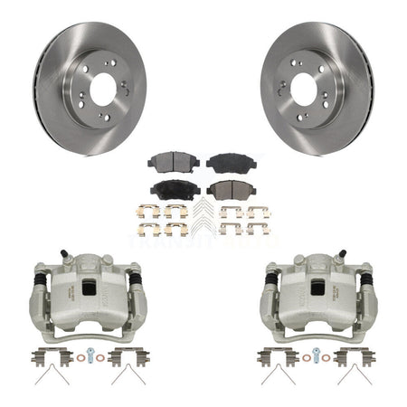 Front Disc Brake Caliper Rotors And Semi-Metallic Pads Kit For Honda Civic Acura RSX KC8-100010P
