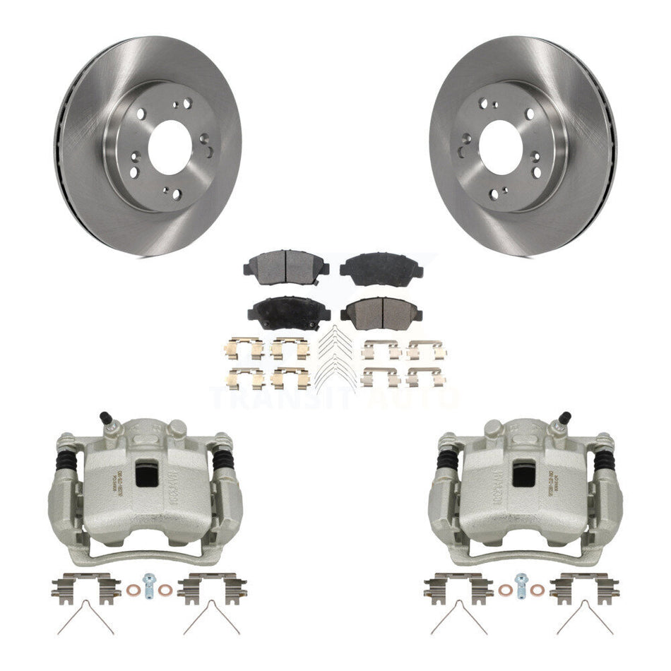 Front Disc Brake Caliper Rotors And Semi-Metallic Pads Kit For Honda Civic Acura RSX KC8-100010P