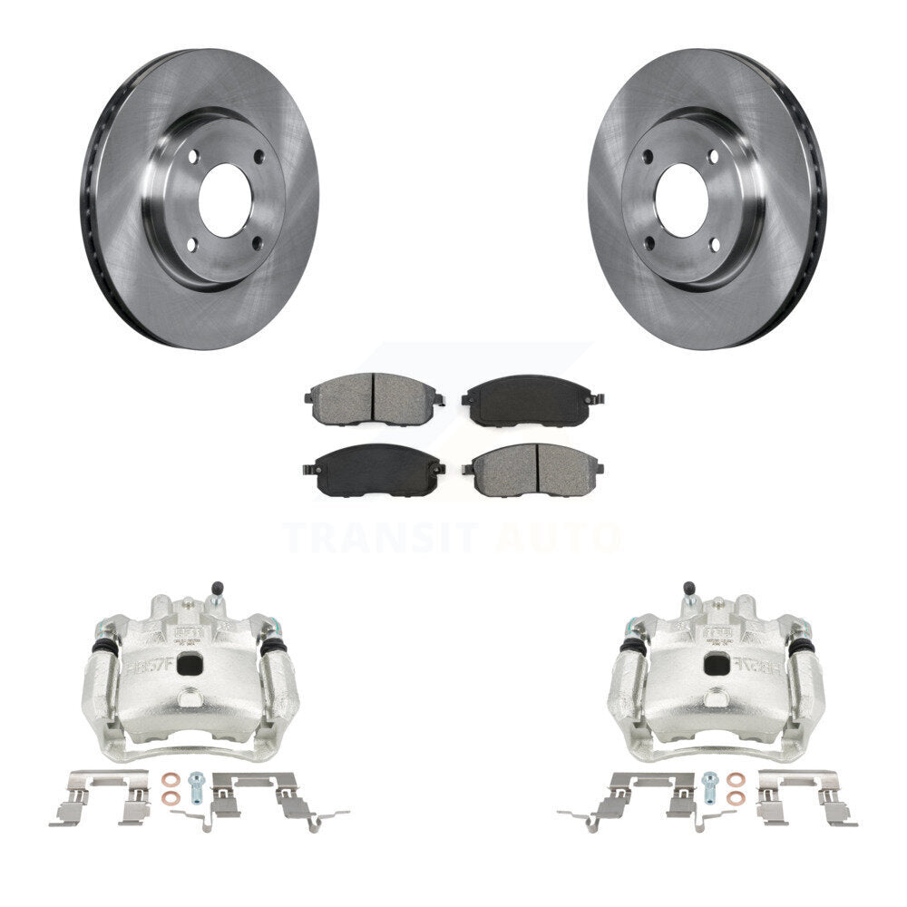 Front Disc Brake Caliper Rotors And Semi-Metallic Pads Kit For Nissan Versa Cube KC8-100010S