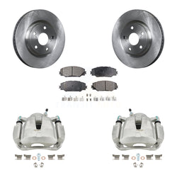Front Disc Brake Caliper Rotors And Semi-Metallic Pads Kit For Toyota RAV4 Scion tC Matrix Pontiac Vibe Corolla iM Mirai KC8-100012P