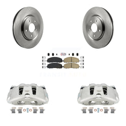 Front Disc Brake Caliper Rotors And Ceramic Pads Kit For 2014-2020 Dodge Journey KC8-100014N