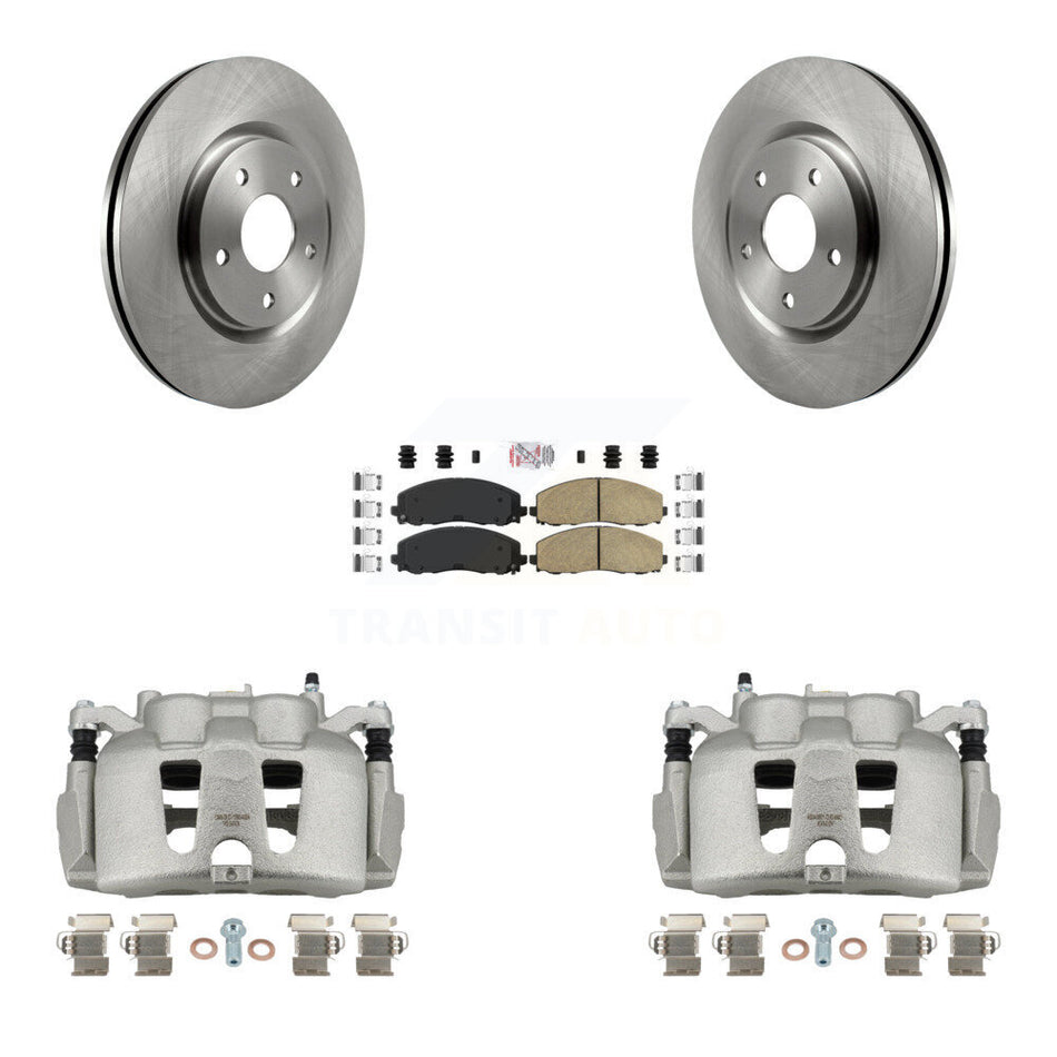 Front Disc Brake Caliper Rotors And Ceramic Pads Kit For 2014-2020 Dodge Journey KC8-100014N