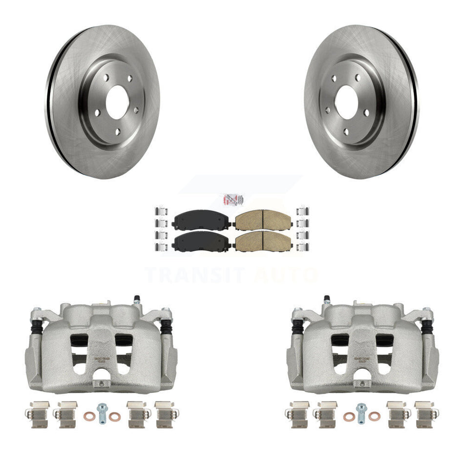 Front Disc Brake Caliper Rotors And Ceramic Pads Kit For 2014-2020 Dodge Journey KC8-100015N
