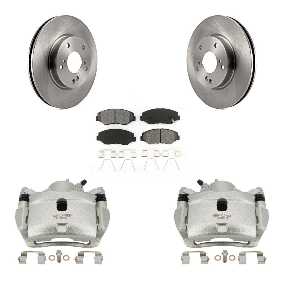 Front Disc Brake Caliper Rotors And Semi-Metallic Pads Kit For Honda Civic KC8-100015S