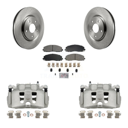 Front Disc Brake Caliper Rotors And Semi-Metallic Pads Kit For 2014-2020 Dodge Journey KC8-100016N