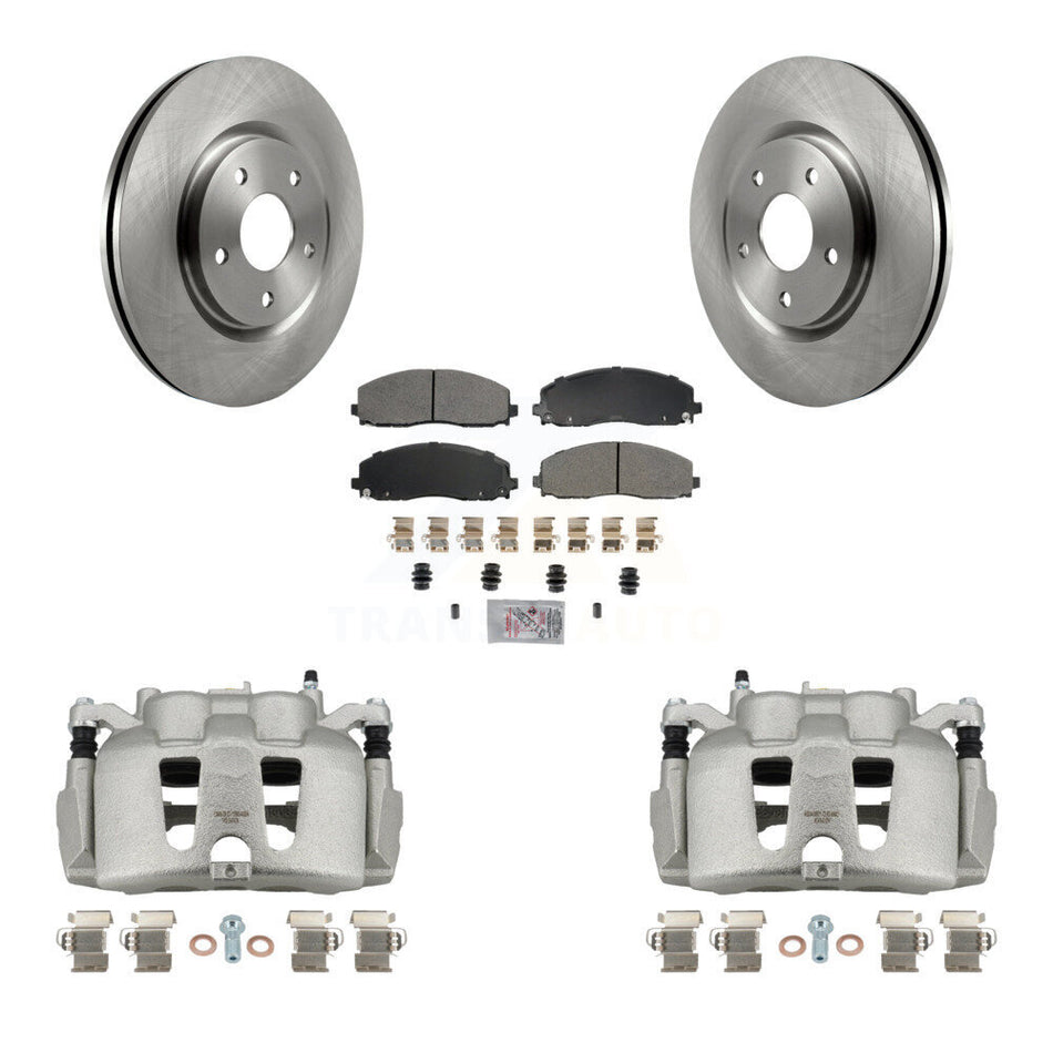 Front Disc Brake Caliper Rotors And Semi-Metallic Pads Kit For 2014-2020 Dodge Journey KC8-100016N