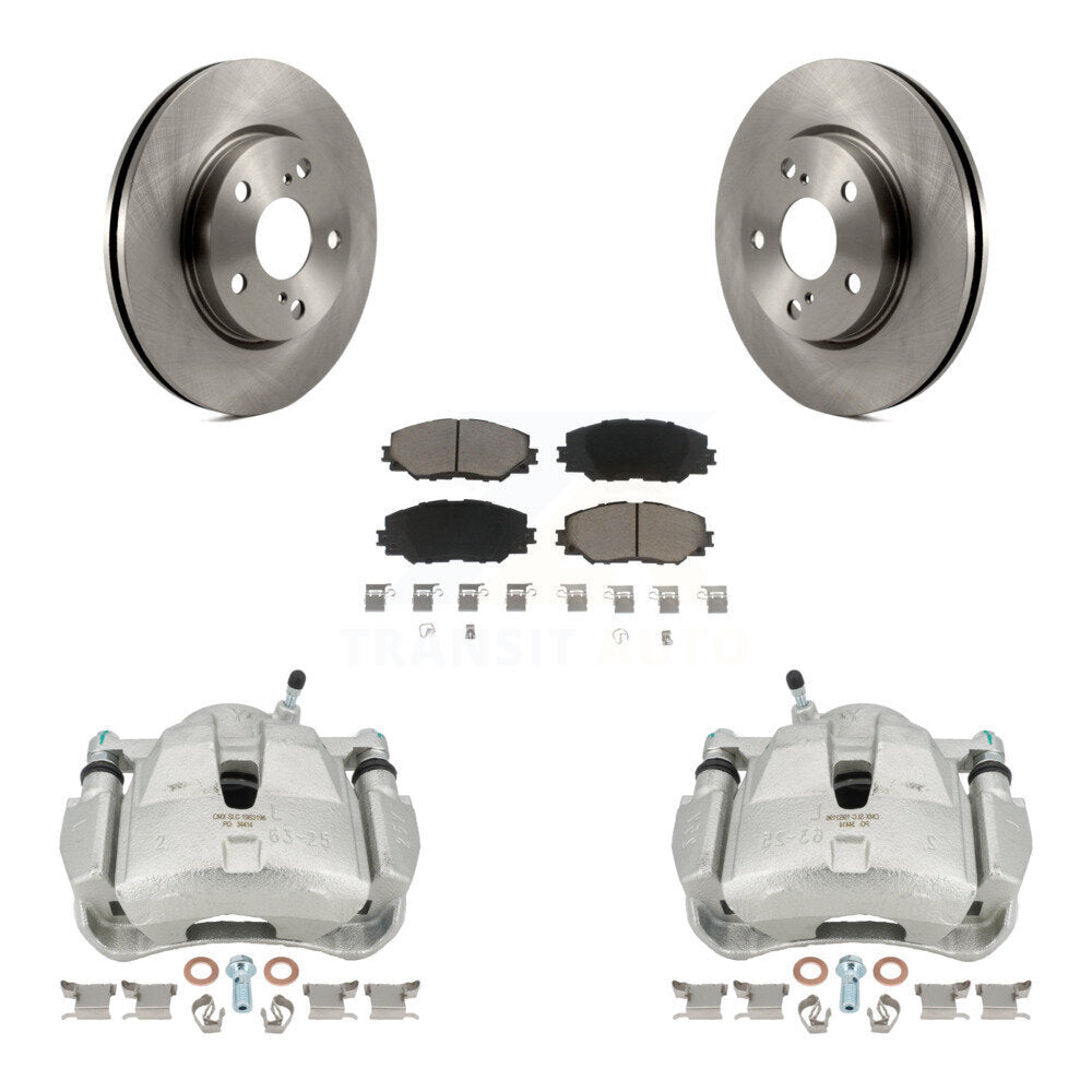 Front Disc Brake Caliper Rotors And Ceramic Pads Kit For 2014-2015 Toyota RAV4 LE With Canada or U.S. Emissions Excluding Vehicles Manufactured In Japan KC8-100018C by Transit Auto