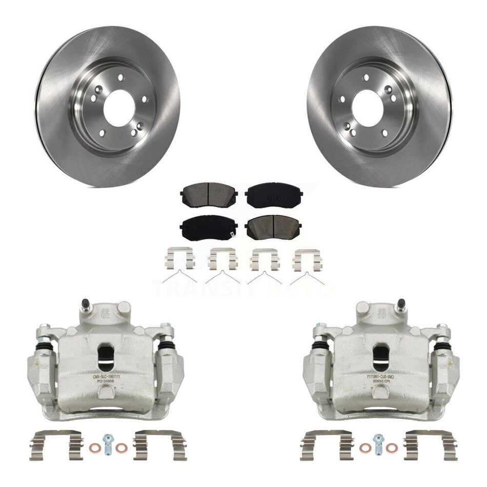 Front Disc Brake Caliper Rotors And Semi-Metallic Pads Kit For Hyundai Sonata KC8-100021S