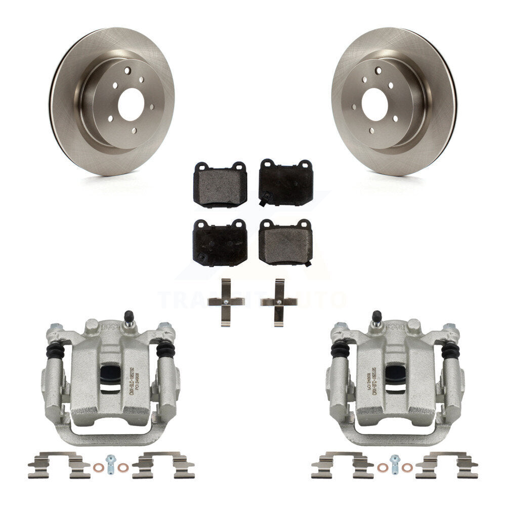 Rear Disc Brake Caliper Rotor & Ceramic Pad Kit For 2003 INFINITI G35 With Brembo Brakes KC8-100024T