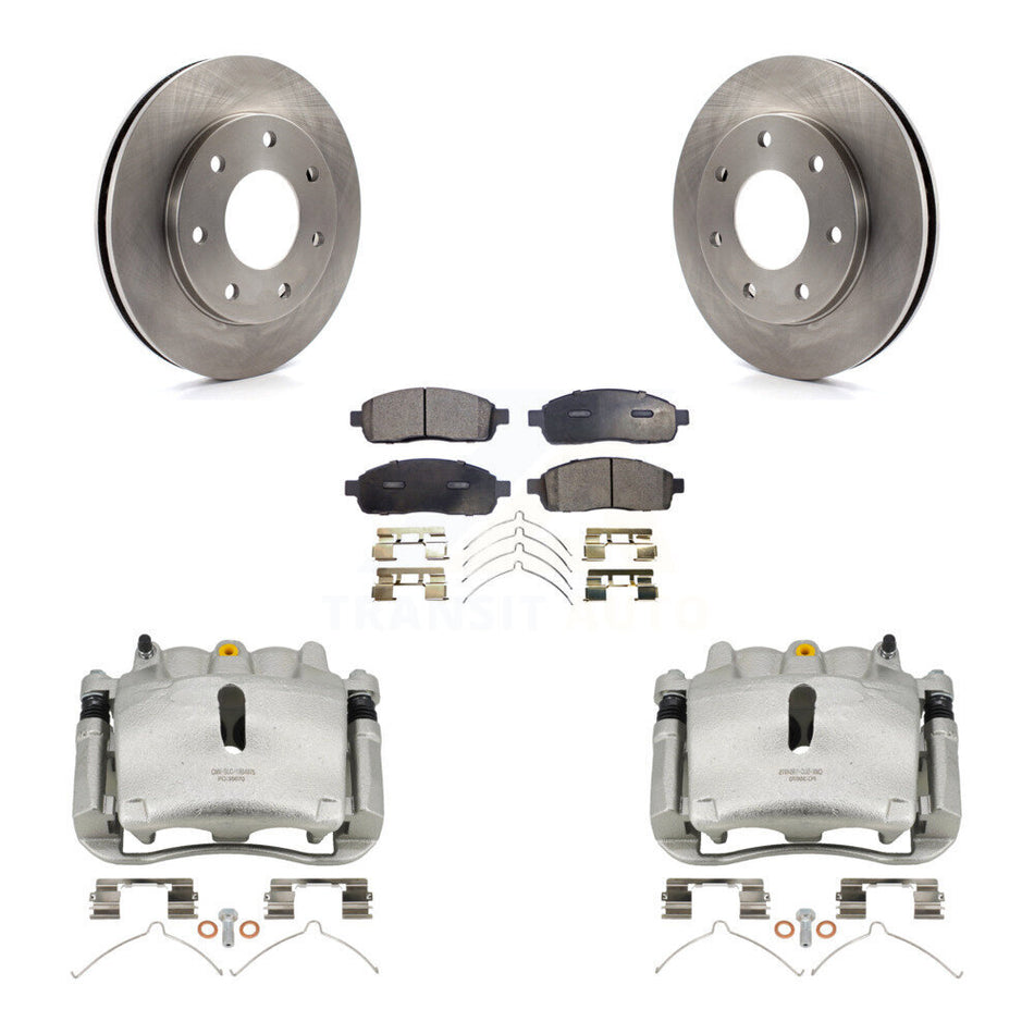 Front Disc Brake Caliper Rotors And Semi-Metallic Pads Kit For 2004 Ford F-150 4WD With 7 Lug Wheels 11th Digit Of Vin Is C KC8-100025P