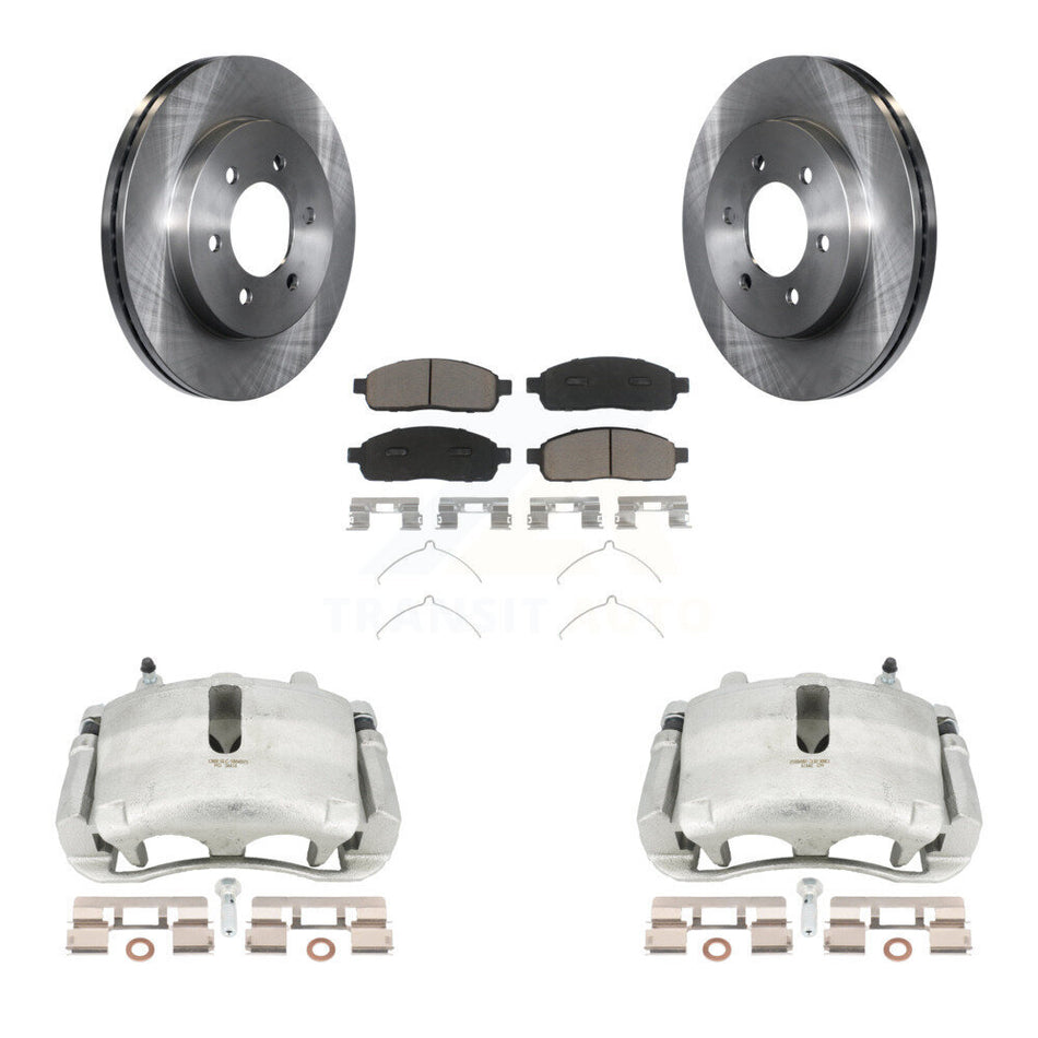 Front Disc Brake Caliper Rotors And Ceramic Pads Kit For Ford F-150 Lincoln Mark LT With 6 Lug Wheels 4WD KC8-100026C by Transit Auto