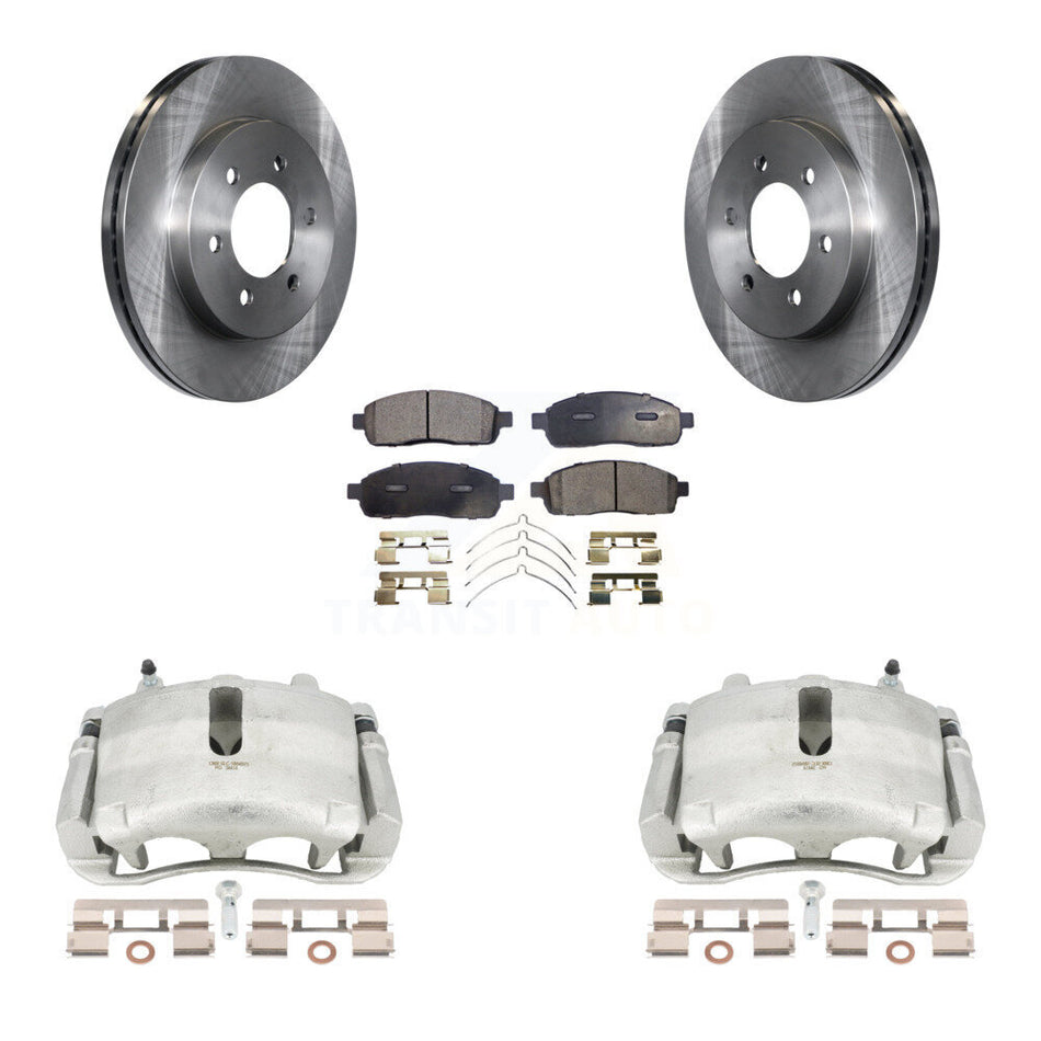 Front Disc Brake Caliper Rotors And Semi-Metallic Pads Kit For Ford F-150 Lincoln Mark LT With 6 Lug Wheels 4WD KC8-100026P by Transit Auto