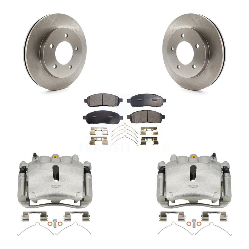 Front Disc Brake Caliper Rotors And Semi-Metallic Pads Kit For 2004 Ford F-150 4WD With 5 Lug Wheels KC8-100027P