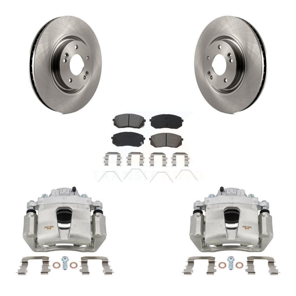 Front Disc Brake Caliper Rotors And Semi-Metallic Pads Kit For Hyundai Sonata Kia Optima KC8-100029S