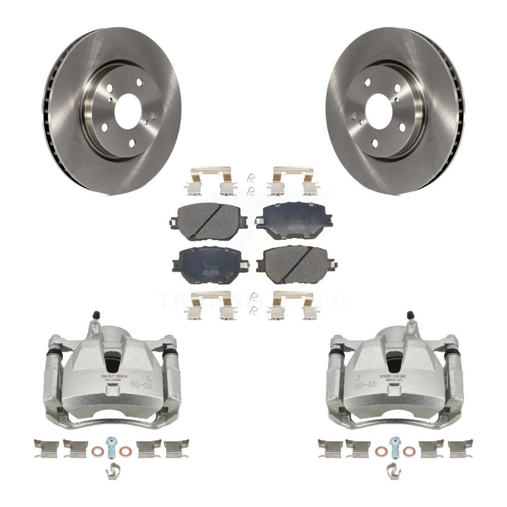 Front Brake Caliper Rotor Semi-Metallic Pad Kit For 2014 Lexus IS250 Base with Sedan RWD KC8-100030P
