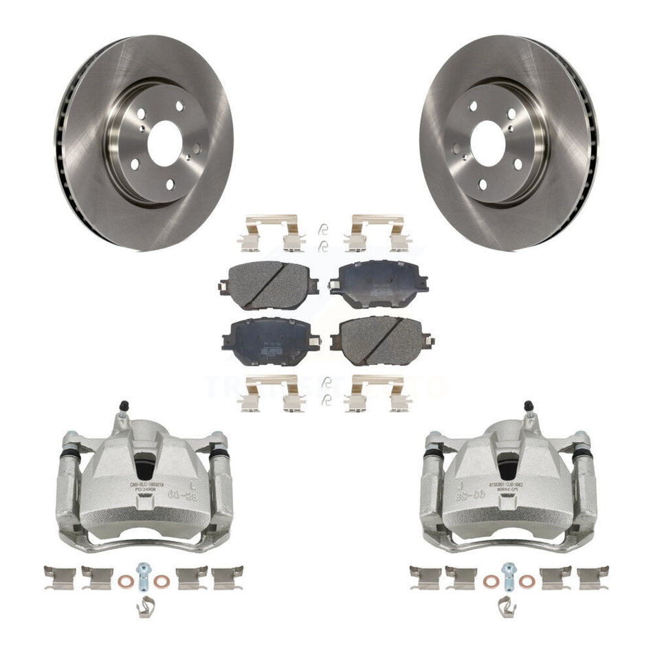 Front Brake Caliper Rotor Semi-Metallic Pad Kit For 2014 Lexus IS250 Base with Sedan RWD KC8-100030P