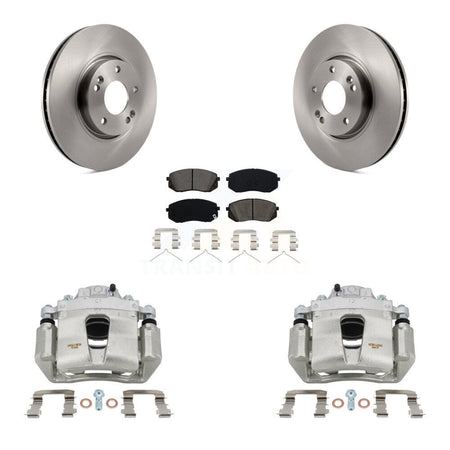 Front Disc Brake Caliper Rotors And Semi-Metallic Pads Kit For Hyundai Sonata KC8-100030S