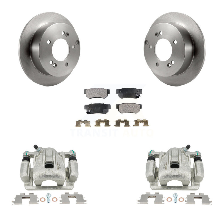 Rear Disc Brake Caliper Rotors And Ceramic Pads Kit For Hyundai Sonata Kia Optima Magentis KC8-100030T by Transit Auto