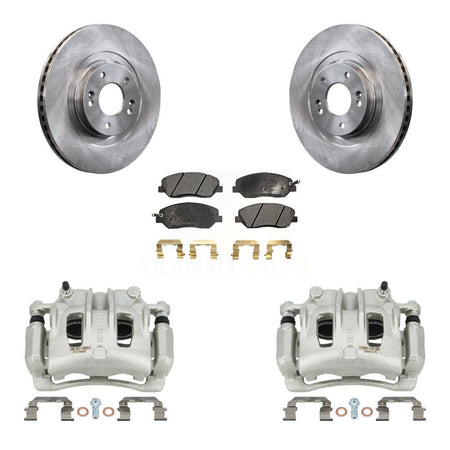 Front Brake Caliper Rotor & Semi-Metallic Pad Kit For 2013-2016 Hyundai Santa Fe XL 3.3L KC8-100032P