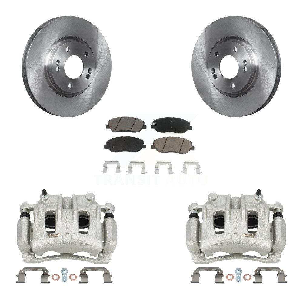 Front Disc Brake Caliper Rotors And Ceramic Pads Kit For 2007-2009 Hyundai Santa Fe KC8-100034C